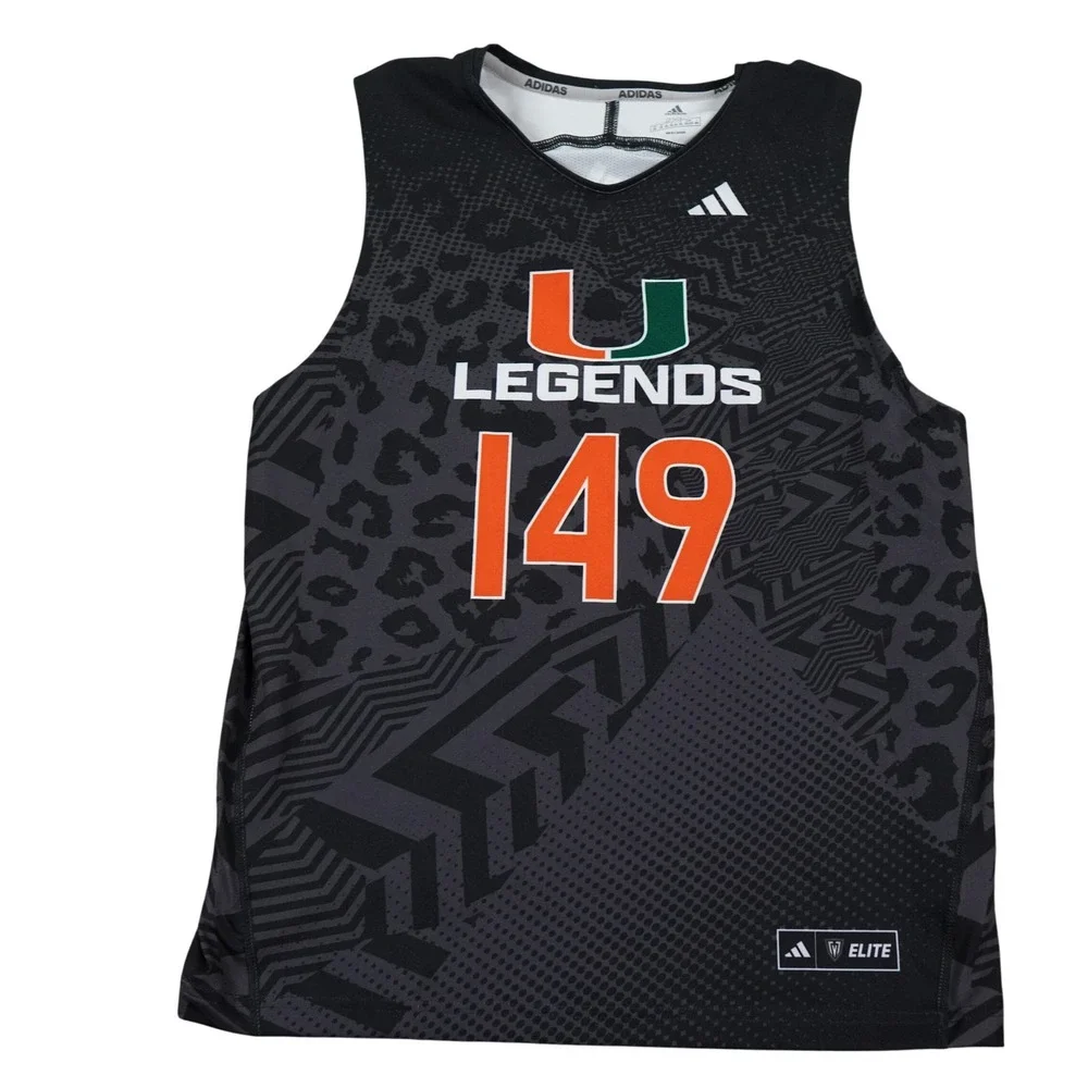 Adidas Miami Hurricanes Legends Elite Compression Shirt Mens 2XL Black Tank 149